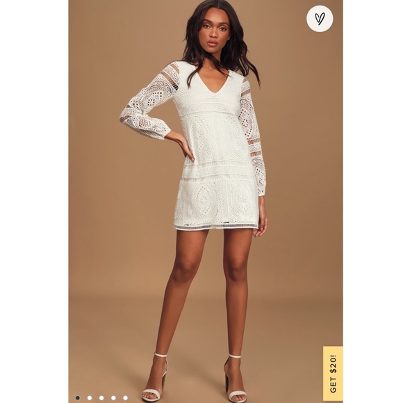 Lulus Dresses & Skirts - NWT LULUS TIL THE END OF TIME WHITE SHIFT DRESS LARGE